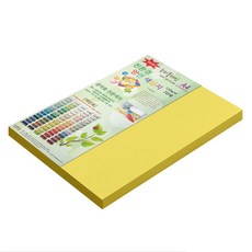 뉴씨플레인 종이문화 양면색상지 A4 No.43 노랑색, 210 x 297 mm, 120매입