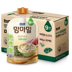 맘마밀 안심이유식 9개월부터, 100g, 20개, 미역 + 소고기 혼합맛 - 맘마밀9개월