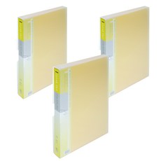 에코청운 PP 클리어화일 60p 메탈장식 A4, 노랑, 3개입
