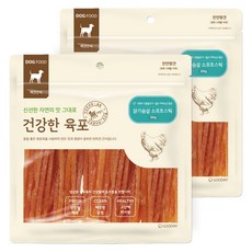 굿데이 건강한육포 반려견간식 300g, 닭가슴살 소프트 스틱, 2개