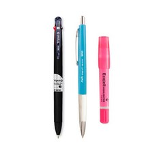 신지 학용품 트리플오 볼펜 0.7mm + 아바 삼각샤프 + 에코 젤 하이라이터 형광펜, 랜덤 발송, 2세트