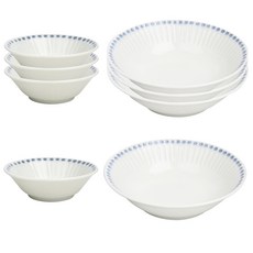 아이카 하나비 도자기 쿠프접시 4p + 찬기그릇 4p, 화이트, 1세트