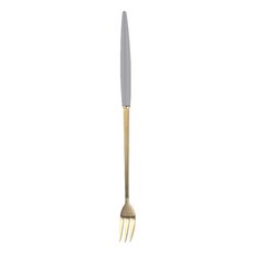백산 에펠 골드 커트러리 롱포크 LF, 그레이, 1개