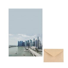 삼육오데이 디자인 편지세트 편지지 20p + 봉투 10p, 해양도시, 1세트