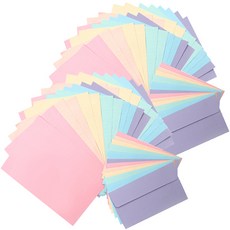 투영디자인 레인보우 8종 편지지 대 48p + 편지봉투 24p, 혼합 색상, 1세트