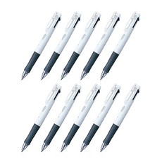 제브라 유성펜 클립온3색 B3A3 0.7mm, 화이트, 10개입