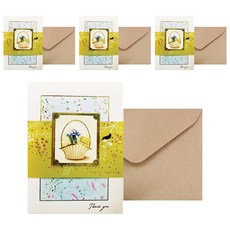From&To T210-4 感恩賀卡4p+信封4p+鑲嵌4p, 混色, 1套
