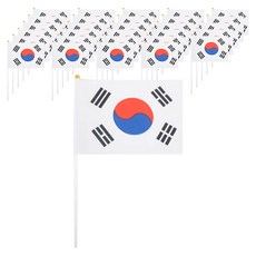 파티쇼 일체형 수기 태극기 일반, 혼합 색상, 50개입