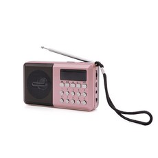 컴스 효도 FM 라디오 USB TF카드지원 휴대용 스피커, YX975, 핑크