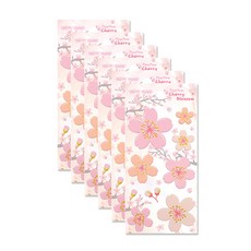 쁘띠팬시 Pom Pom Cherry Blossom 스티커 DA5427, 혼합 색상, 6개