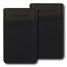 신지모루 파우치 플랩 핸드폰 카드케이스, 블랙, 2개