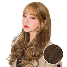 가발매니아 붙임머리 제디 5피스 헤어피스 리치펌, 투톤브라운, 1개