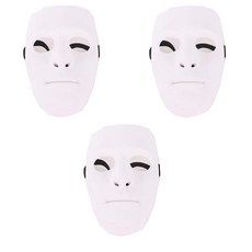 派對秀行為藝術面具 3入, 白色的
