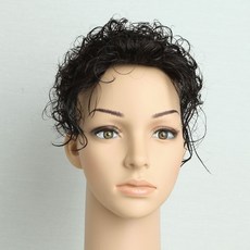 여성용 불파트 웨이브 인모 정수리 부분가발 w2004 D 15 × 17 cm, 진한갈색, 1개