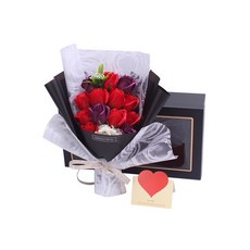 한솔 조화 라별 누눅 비누꽃다발 선물박스, 레드