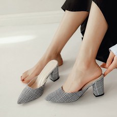 콩 K SHOES 격자무늬 포인트 여성플랫슈즈