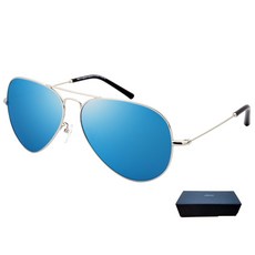지프 고선명 편광 미러 보잉선글라스 R6141LS3, 유광 실버(프레임), 블루 미러(렌즈)