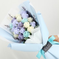 조화 S5 바네사 20송이 비누꽃부케, 블루, 1세트