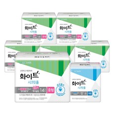 화이트 시크릿홀 맥시 슬림 중형 생리대 날개형 14개입 x 6팩 + 울트라 슬림 대형 날개형 8개입 세트, 1세트