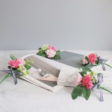 모리앤 조화 카네이션 코사지 4p, 핑크