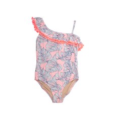 셰이드크리터스 여아용 원숄더 pink leaf 원피스 수영복