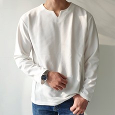 제이에이치스타일 남성용 브이 트임 모던 긴팔 티셔츠