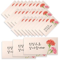 투영 카네이션 캘리 용돈 봉투, 진심감사, 30매입