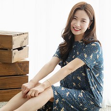 이지야 여성용 쿨 잠옷 홈웨어 상하의 세트