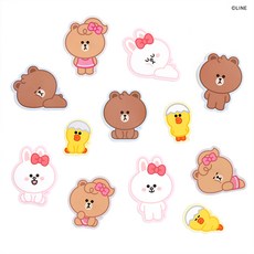 모노폴리 BROWN & FRIENDS 빅 스티커 12종 세트, BROWN, CONY, SALLY, CHOCO, 1세트