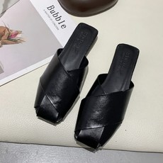 콩 여성용 스트랩 랩핑 뮬