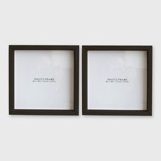 미소아이 무늬목 액자 2p, 블랙