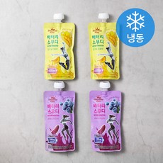스무디킹 배터리스무디 망고 & 단호박 200g x 2p + 블루베리 & 자색고구마 200g x 2p 세트 (냉동), 1세트