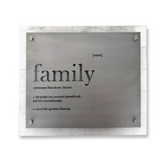 빈티지 데코 family 우드 간판, 화이트 + 실버