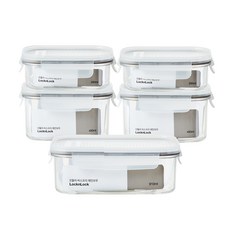 락앤락 비스프리 모듈러 레인보우 밀페용기 세트 GRY HPI404GC, 1세트, 용기 910ml + 450ml x 2p + 260ml x 2p