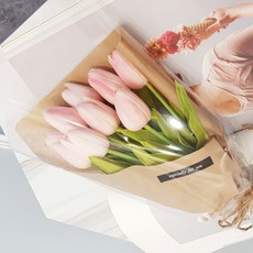 이플린 감성 조화 크라프트 튤립 꽃다발 10송이, 핑크