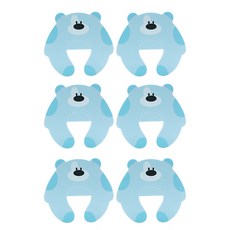 블럭마트 손끼임 방지 곰돌이, 블루, 6개
