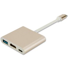 칼론 3IN1 HDMI C타입 USB 3.1 멀티 변환 컨버터, KC-HG02(골드)