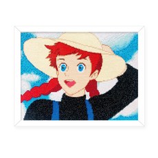 케이엠엘리 빨강머리앤 액자 DIY 보석십자수 세트 40 x 30 cm, 바람의 계절, 1세트