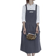 젊은이마켓 코튼 캔버스 조끼 원피스형 앞치마, 다크그레이, 1개