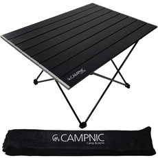 캠프닉 경량 캠핑 롤테이블 + 전용 파우치 세트, 블랙