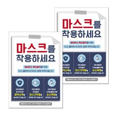 뭉키월드 마스크 손소독제 포스터 210 x 297 mm, 013 마스크를 착용하세요, 2개