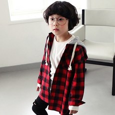 초코몽 아동용 신 체크 후드점퍼
