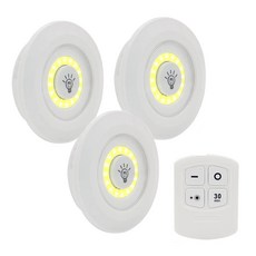 디제이디 터치식 전구색 LED 퍽라이트 3p + 리모컨 세트, 혼합색상