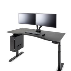 높이조절 책상-추천-루나랩 게이밍 책상 커브형 1210 + 일반 책상다리 방문설치, 블랙