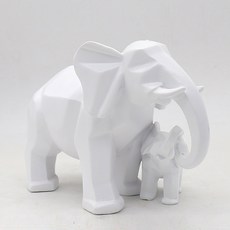 알럽홈 북유럽 코끼리 기하학 장식품, 화이트