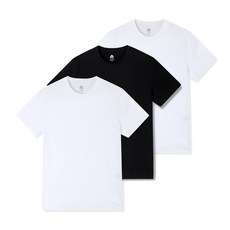 베이직하우스 남녀공용 순면라운드 반팔티 오리지널팩 3p HATS0101