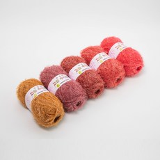 야나 뉴컬러 고급 수세미 뜨개실 80g x 5종 + 무료도안 8종 패키지, 브릭 그라데이션