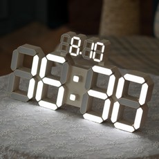 플라이토 데이즈 3D LED 벽시계 38cm + 브라켓, 크림화이트