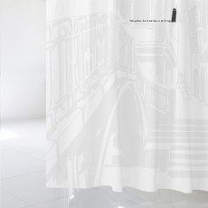디자인수풀 샤워 커튼 L 1800 x 1880 mm + 스테인리스 고리 세트 sc870, 1세트