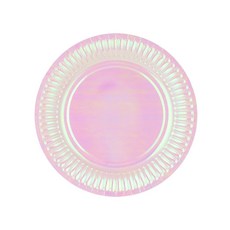 메탈릭 파티접시 홀로그램 화이트 18cm, 30개, 1개